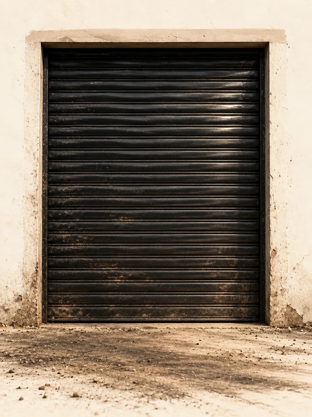 Motorcyclist breaking through a garage door